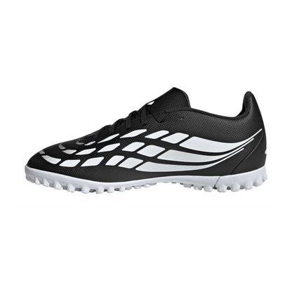 Black-Red - Side - Adidas Childrens-Kids Predator Club Astro Artificial Ground Football Boots