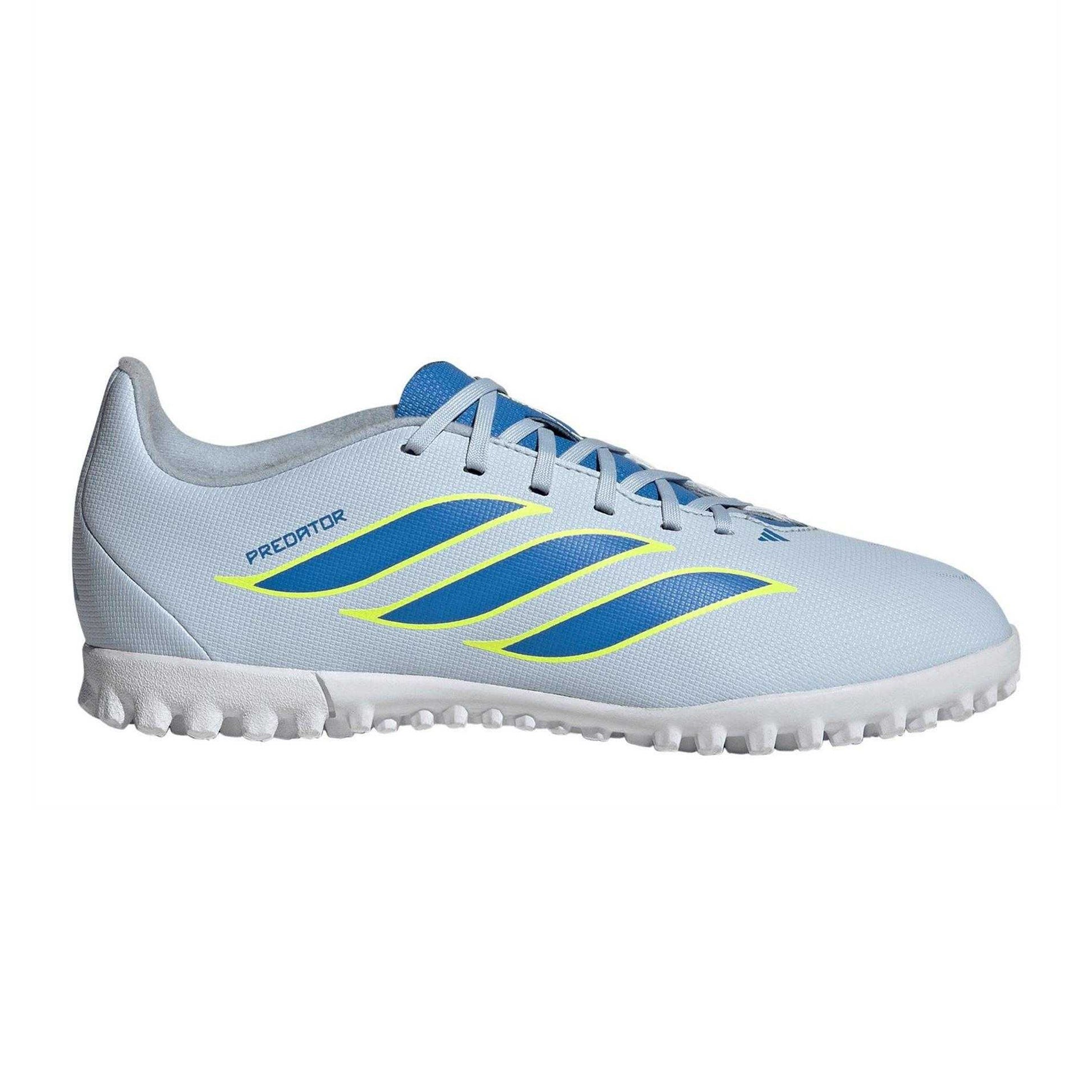 Blue-Yellow - Front - Adidas Childrens-Kids Predator Club Astro Artificial Ground Football Boots