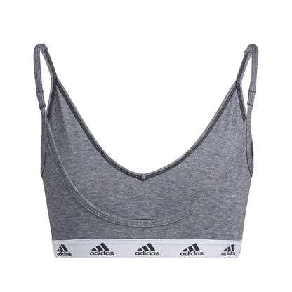 Grey-Black - Back - Adidas Womens-Ladies Purebare Lights Sports Bra