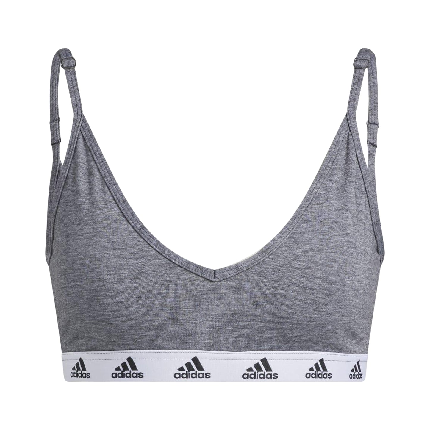Grey-Black - Front - Adidas Womens-Ladies Purebare Lights Sports Bra
