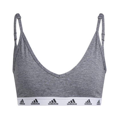 Grey-Black - Front - Adidas Womens-Ladies Purebare Lights Sports Bra