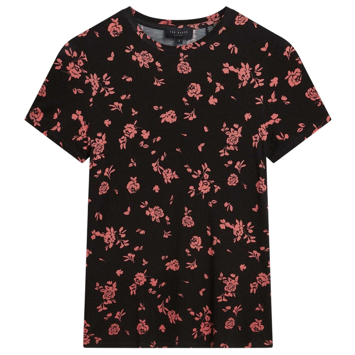 Black - Front - Ted Baker Womens-Ladies Floral All-Over Print T-Shirt