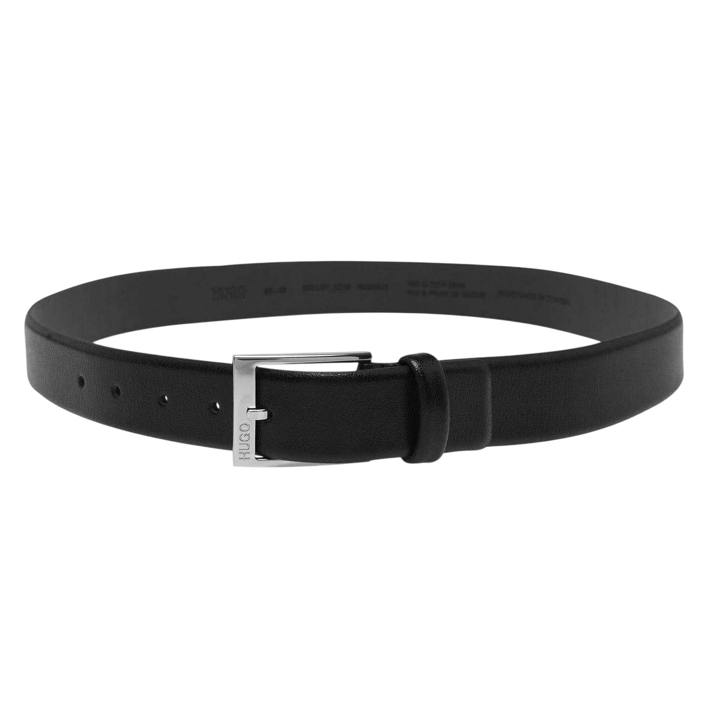 Black - Back - Hugo Mens Gellot Leather Belt