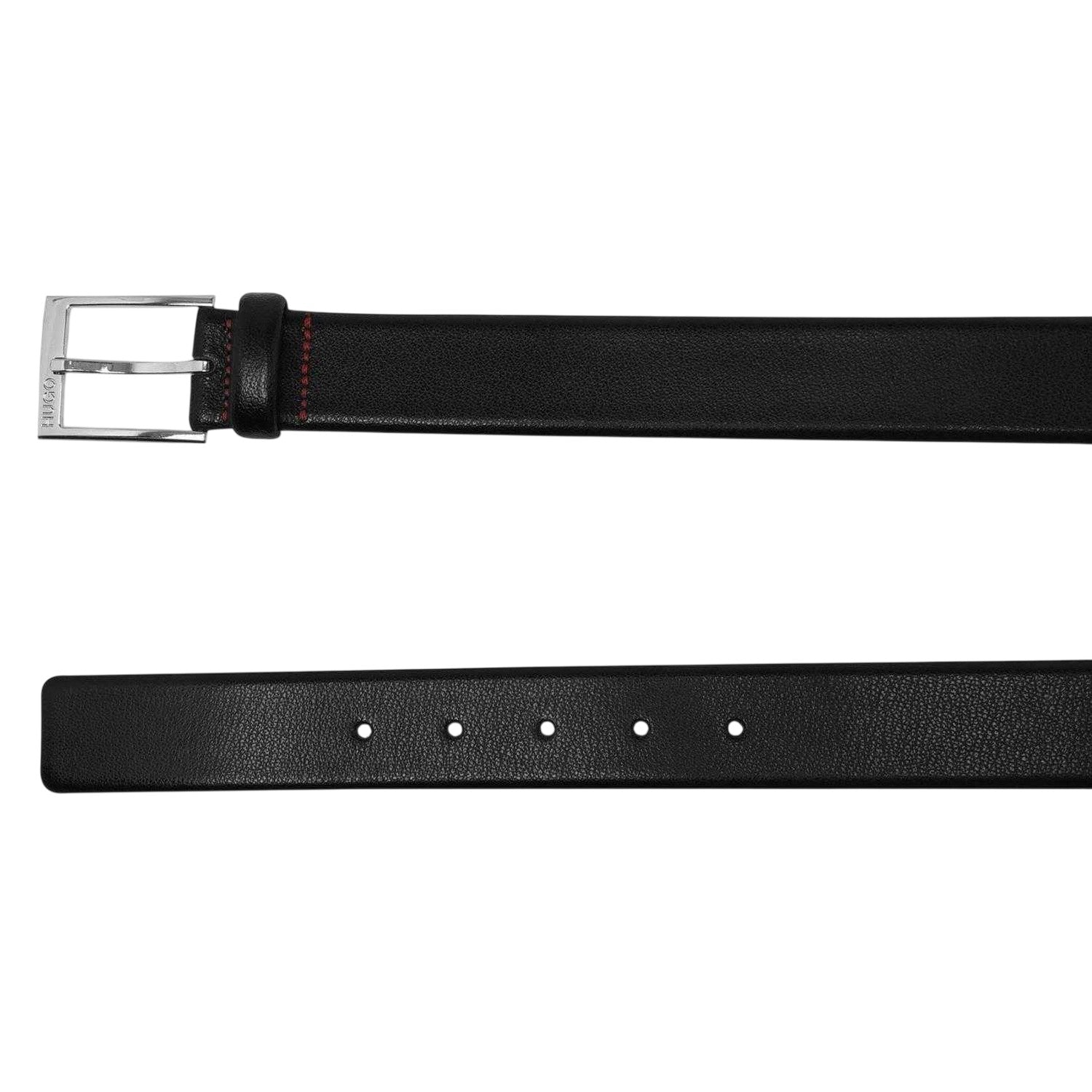 Black - Side - Hugo Mens Gellot Leather Belt