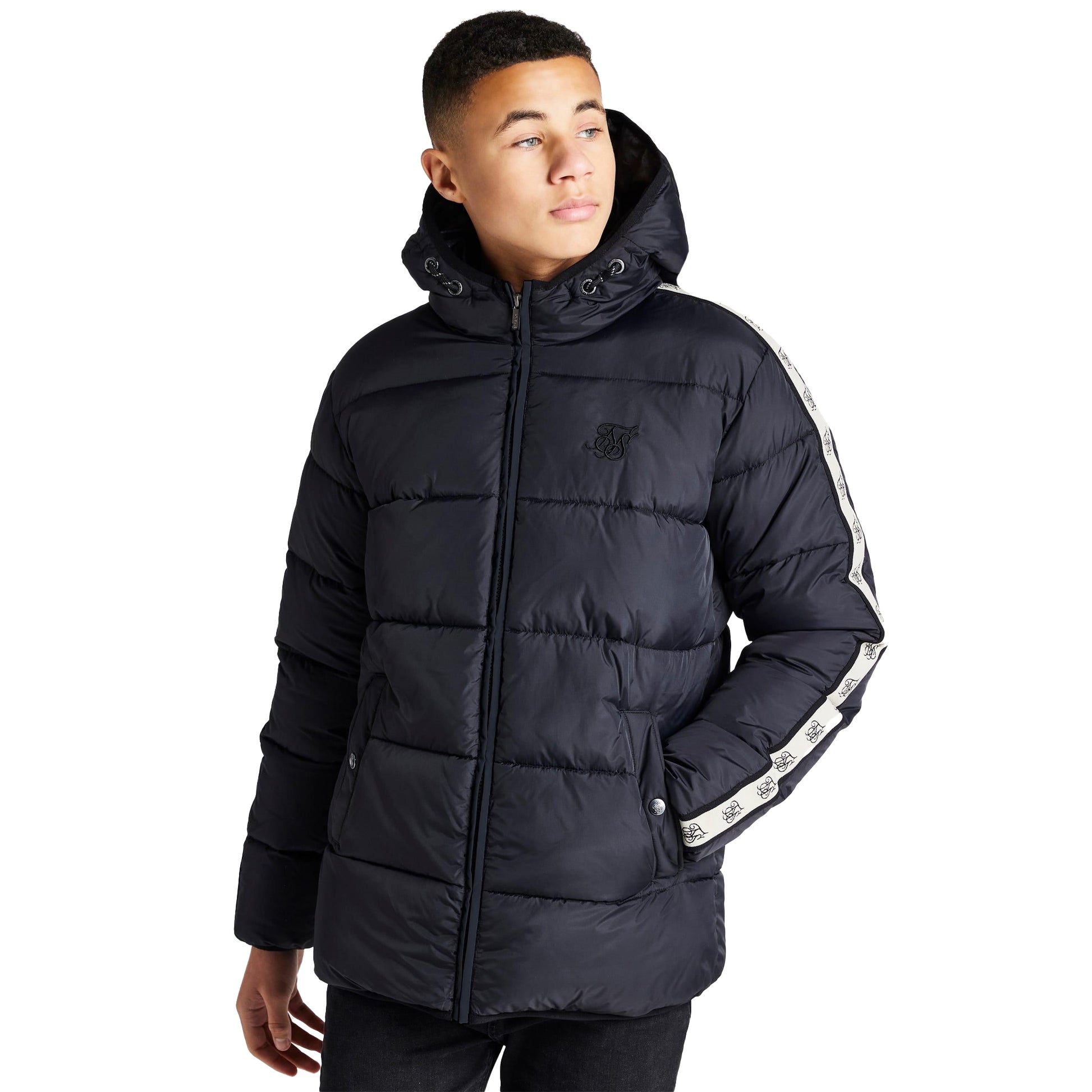 Black - Front - SikSilk Boys Bubble Parka