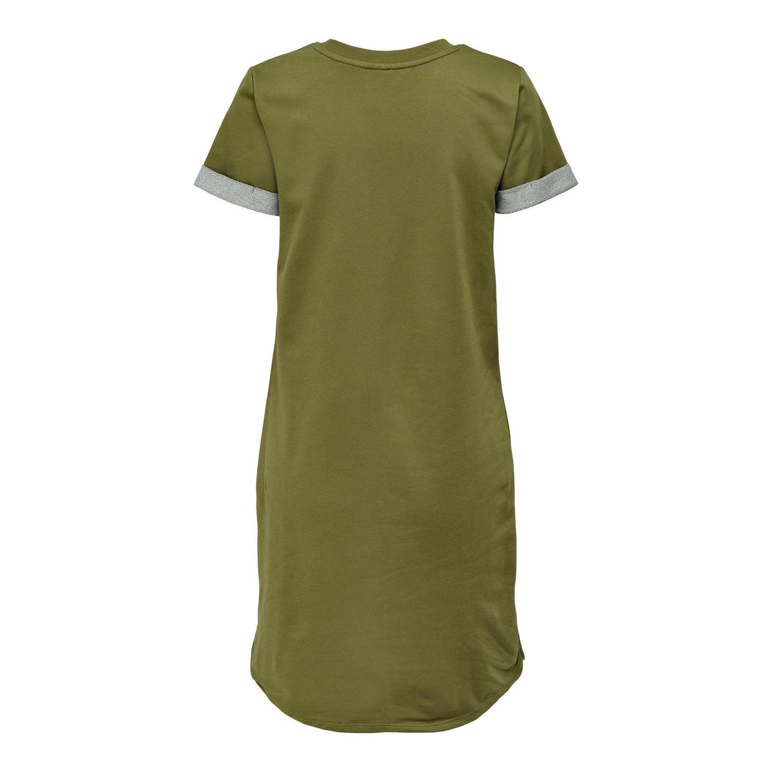 Martini Olive - Back - Only Womens-Ladies Crew Neck Mini Shirt Dress