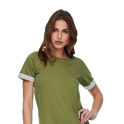 Martini Olive - Side - Only Womens-Ladies Crew Neck Mini Shirt Dress