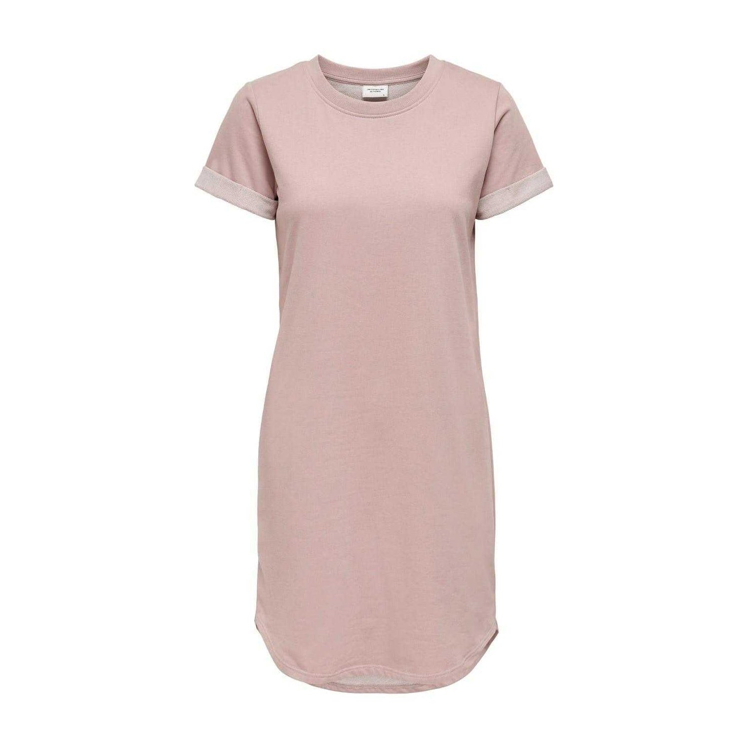 Rose - Front - Only Womens-Ladies Crew Neck Mini Shirt Dress