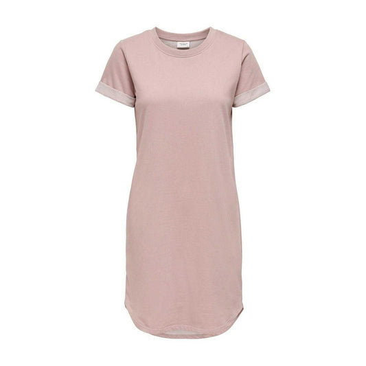 Rose - Front - Only Womens-Ladies Crew Neck Mini Shirt Dress