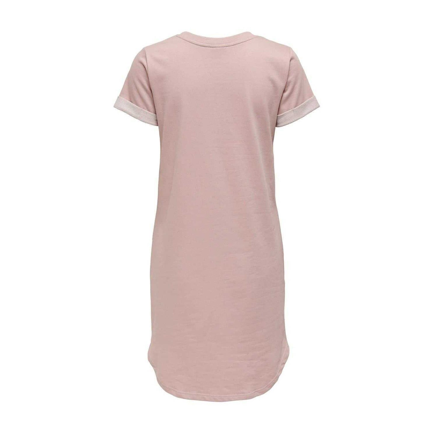 Rose - Back - Only Womens-Ladies Crew Neck Mini Shirt Dress