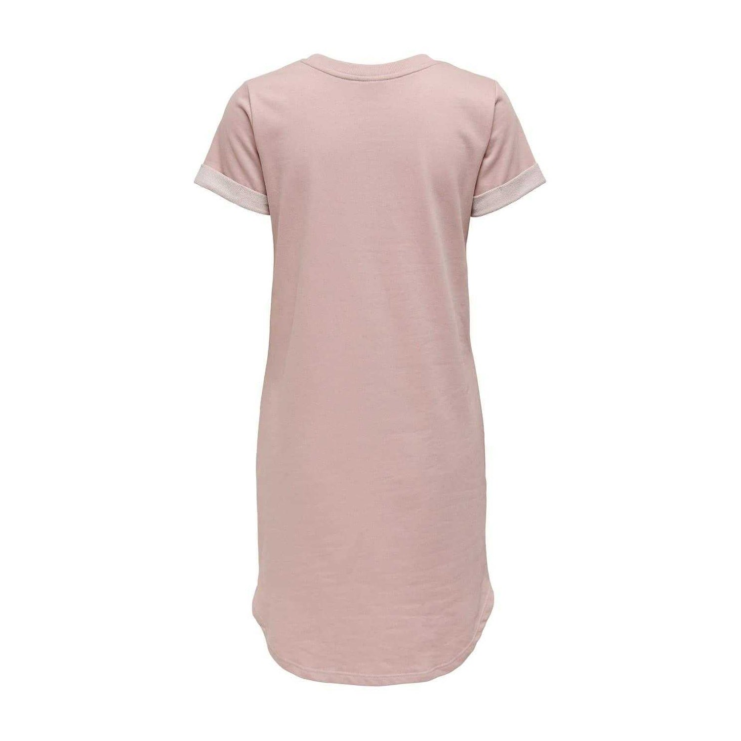 Rose - Back - Only Womens-Ladies Crew Neck Mini Shirt Dress