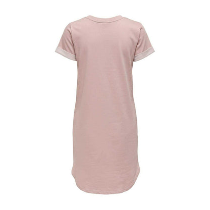 Rose - Back - Only Womens-Ladies Crew Neck Mini Shirt Dress