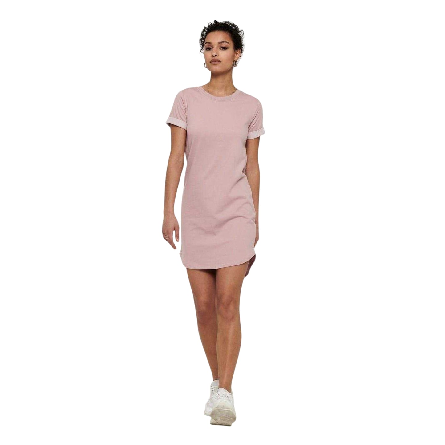 Rose - Lifestyle - Only Womens-Ladies Crew Neck Mini Shirt Dress