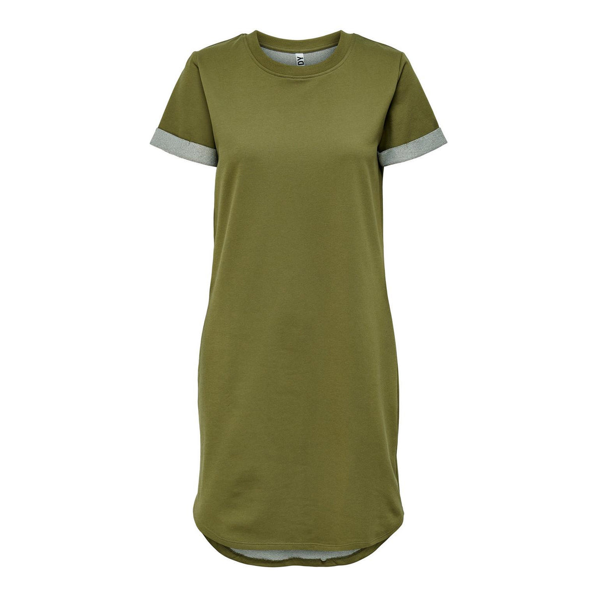 Martini Olive - Front - Only Womens-Ladies Crew Neck Mini Shirt Dress