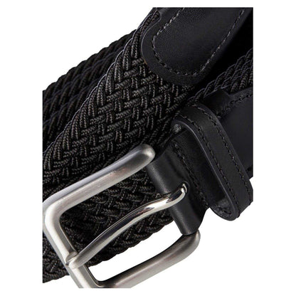 Black - Back - Jack And Jones Spring Woven Leather Belt