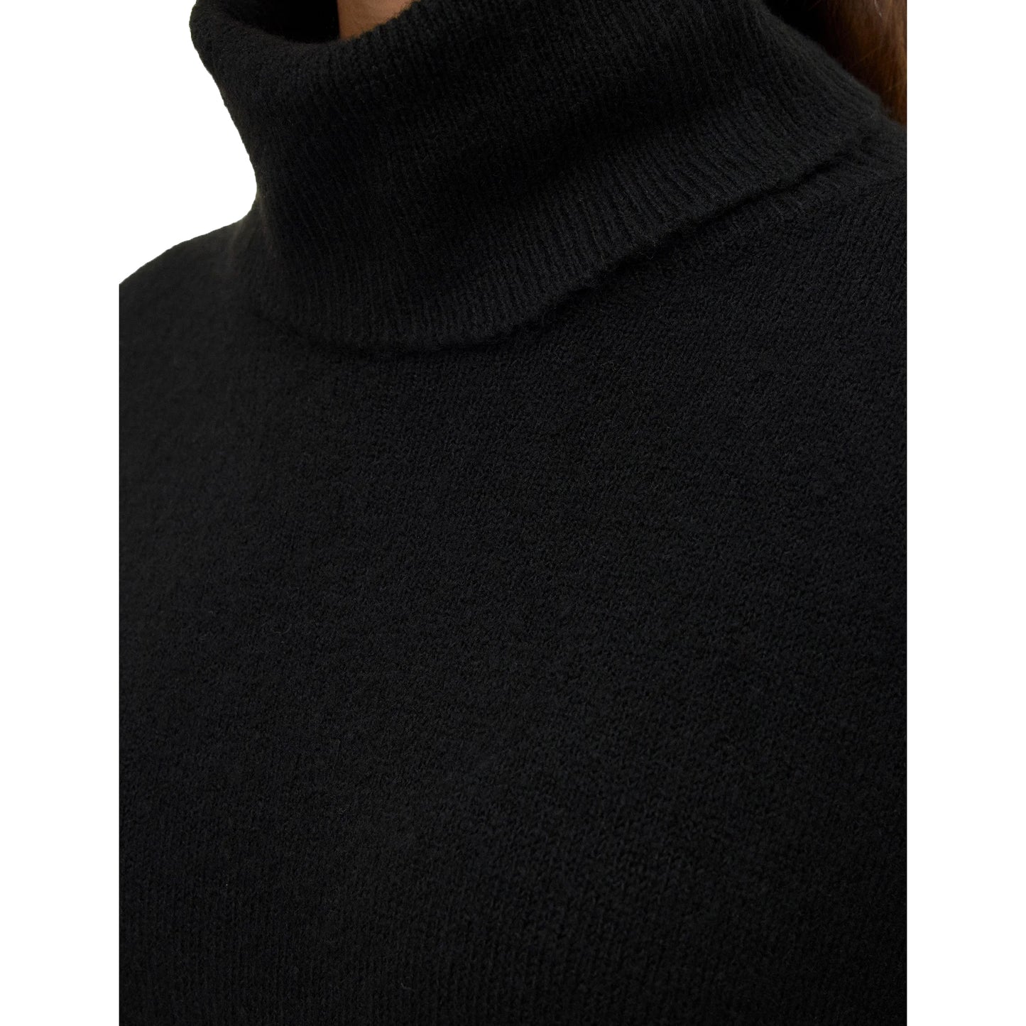 Black - Back - Vero Moda Womens-Ladies Knitted Roll Neck Jumper Dress