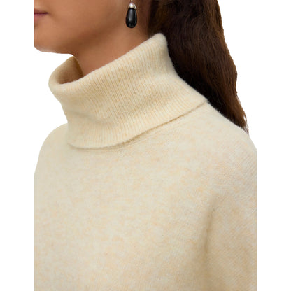 Natural - Back - Vero Moda Womens-Ladies Knitted Roll Neck Jumper Dress