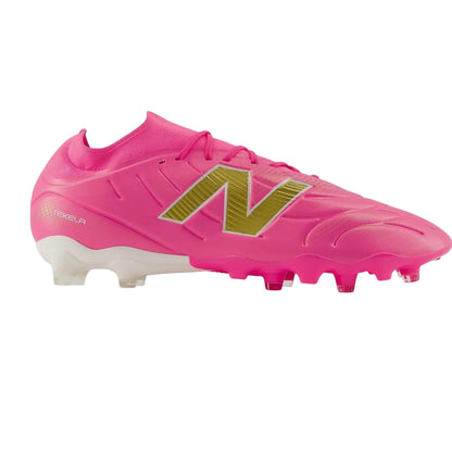 Pink-White - Front - New Balance Mens Tekela Team Low FG V5 Firm Ground Football Boots