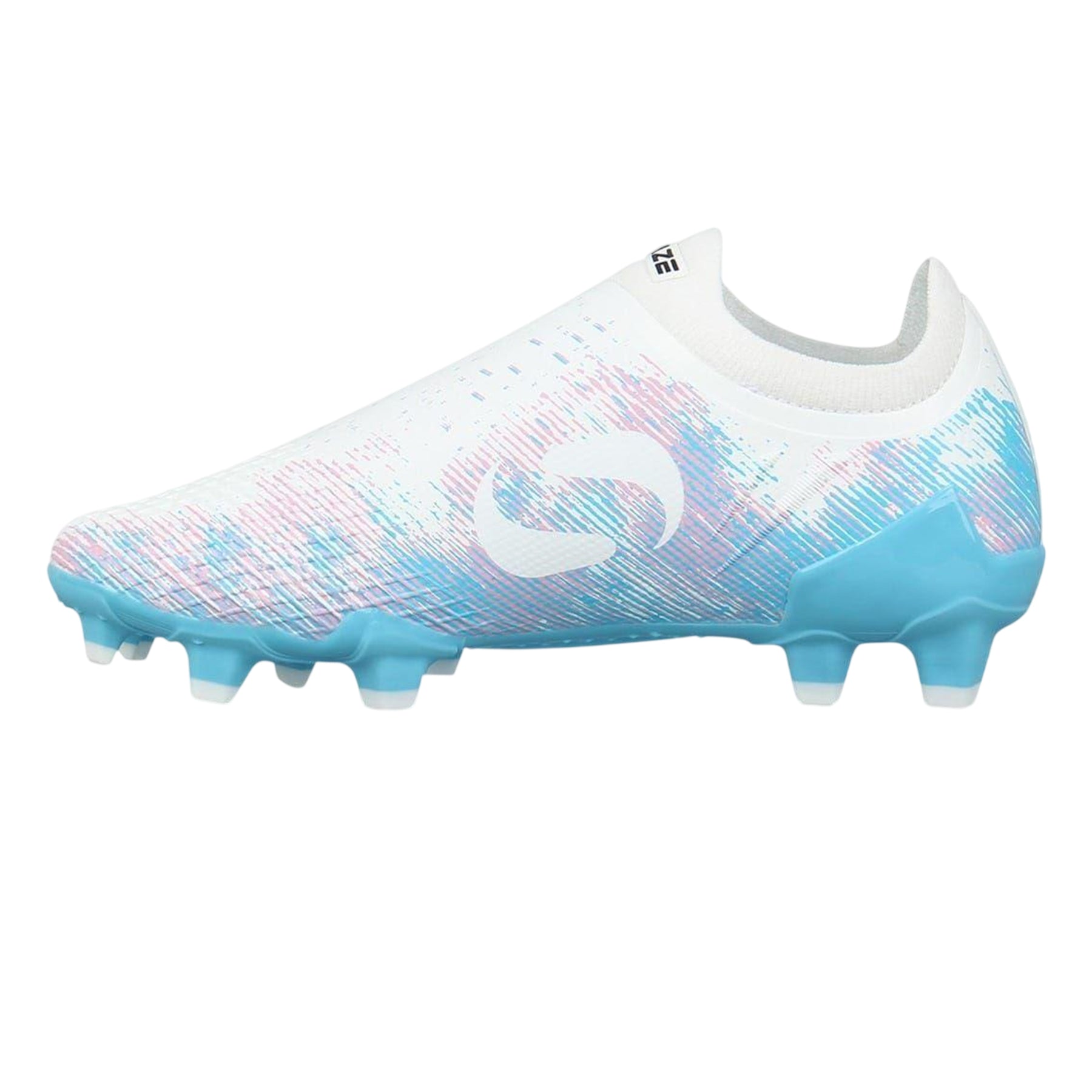 White-Pink-Blue - Side - Sondico Childrens-Kids Blaze Graphic Print Football Boots