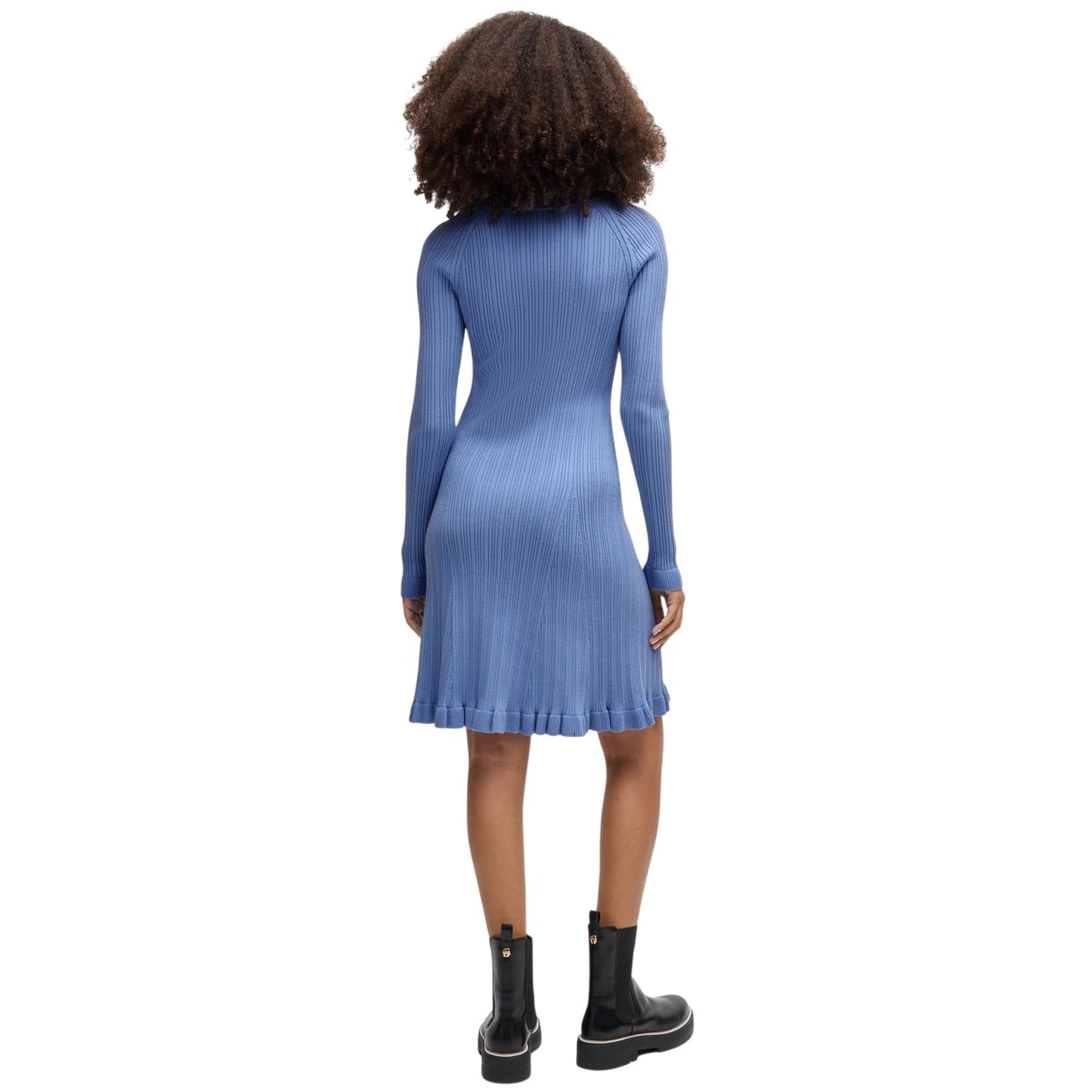 Bright Blue - Back - Boss Womens-Ladies Crew Neck Long-Sleeved Sweater Dress