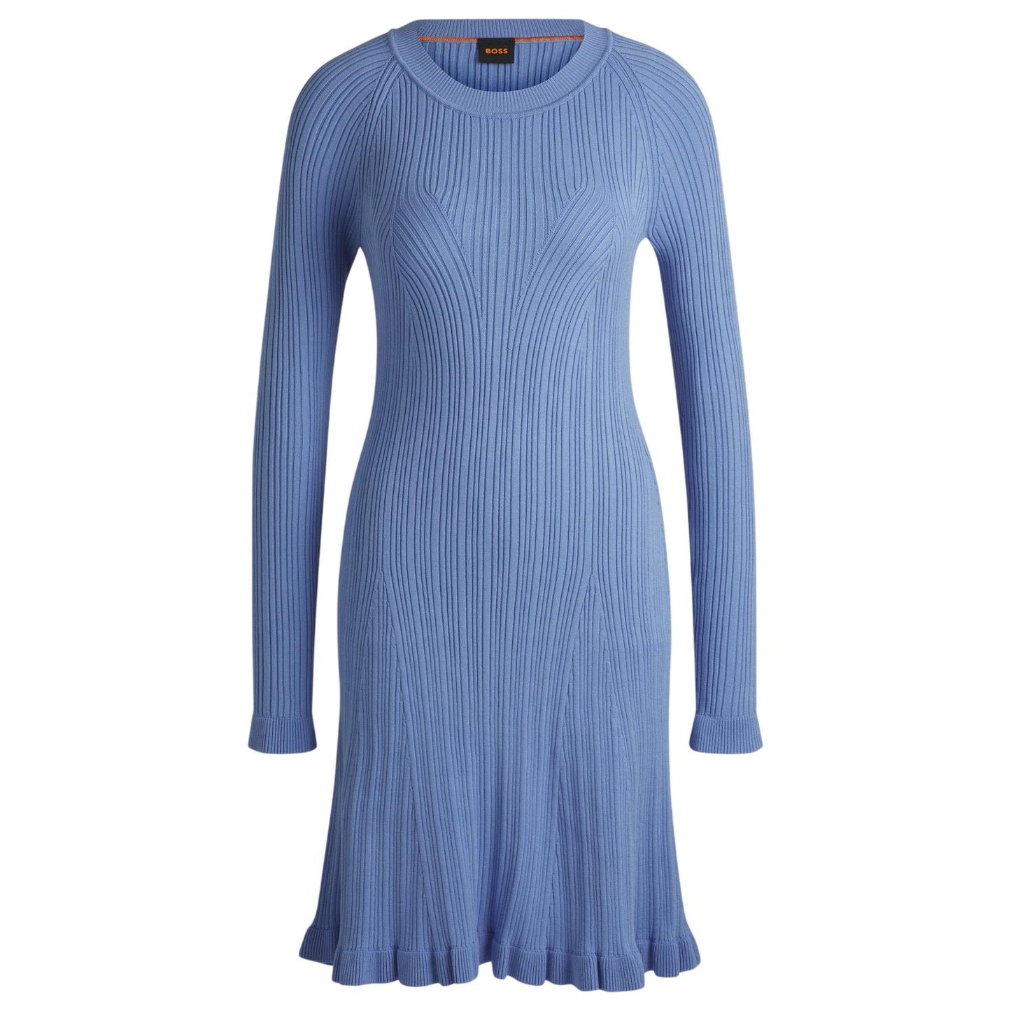 Bright Blue - Front - Boss Womens-Ladies Crew Neck Long-Sleeved Sweater Dress
