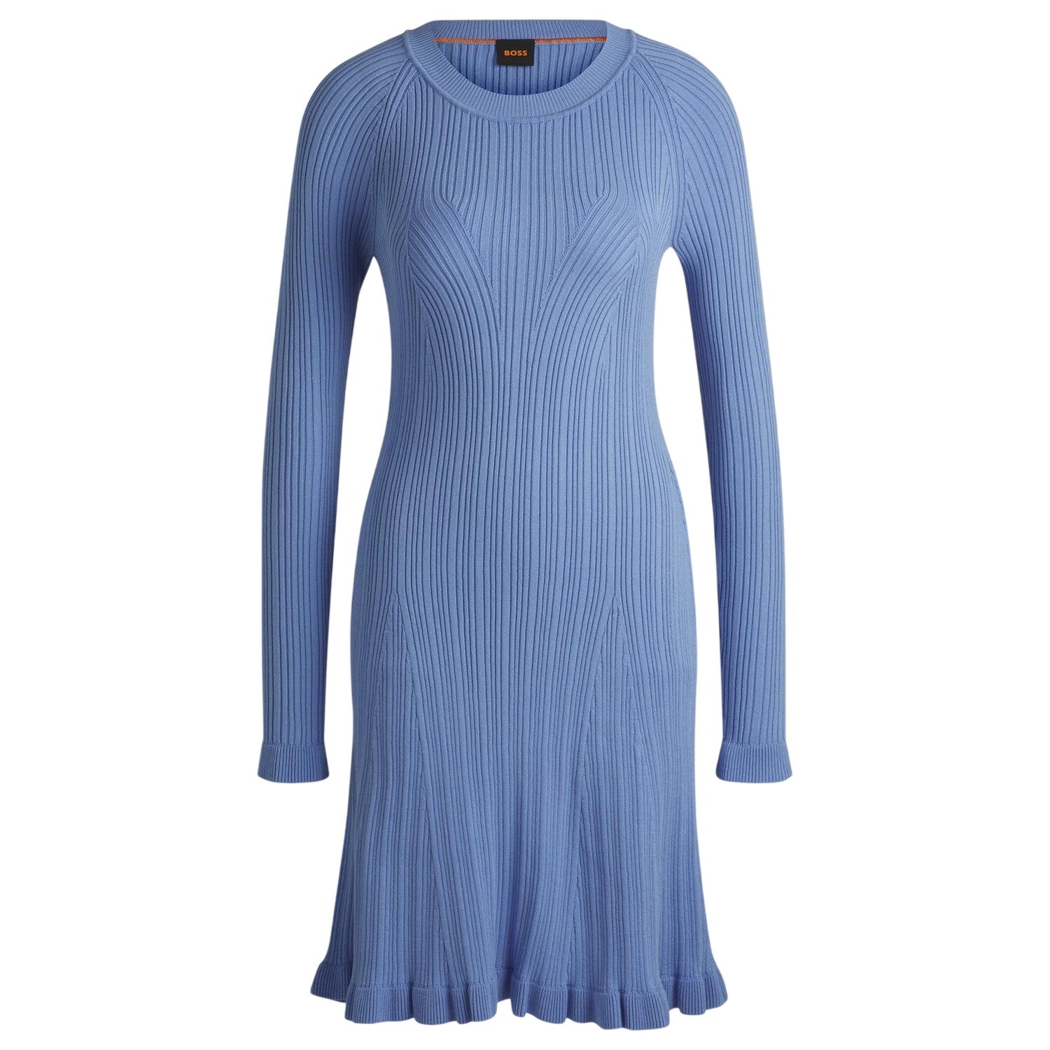 Bright Blue - Front - Boss Womens-Ladies Crew Neck Long-Sleeved Sweater Dress
