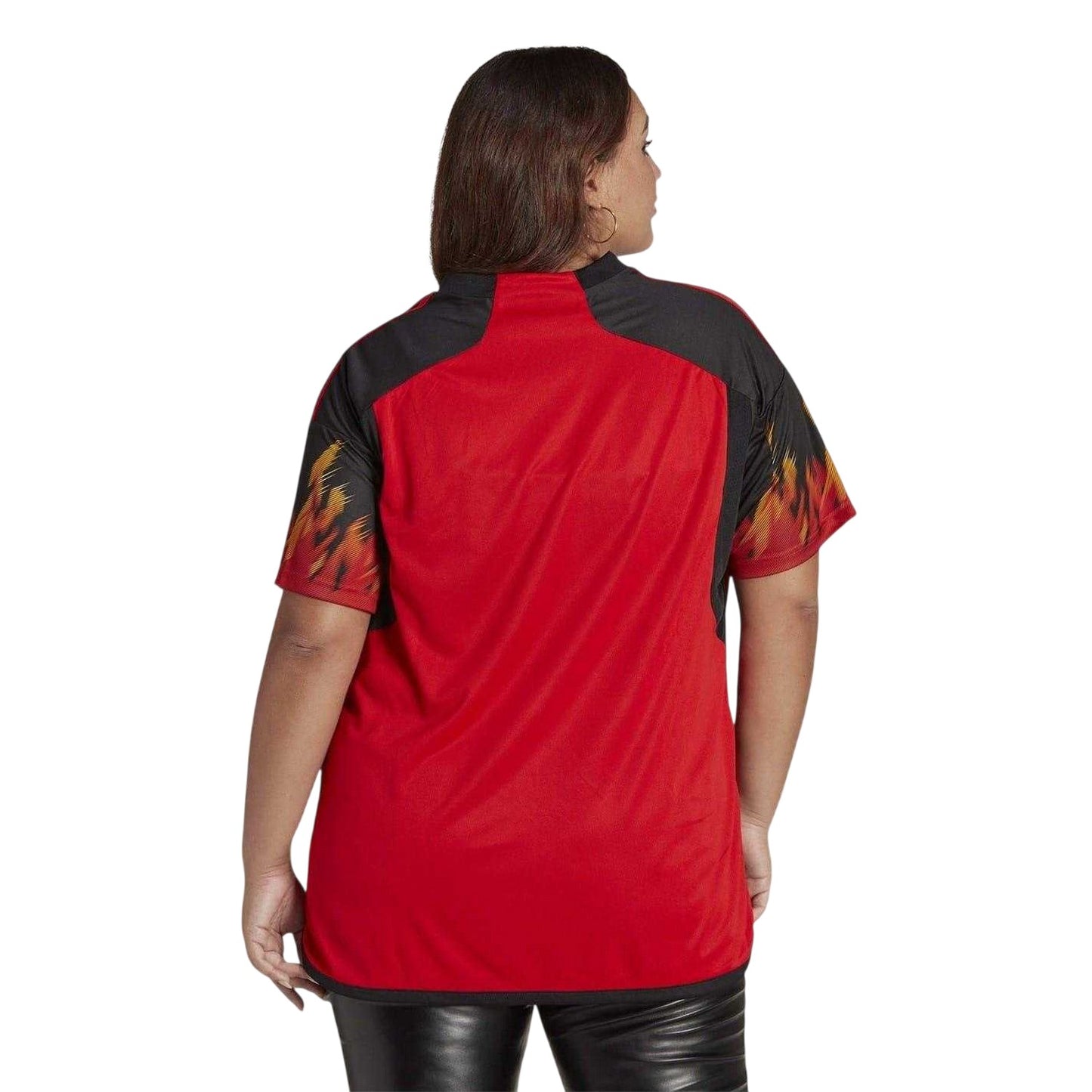 Red - Side - Adidas Womens-Ladies 2022-23 Belgium Home Jersey