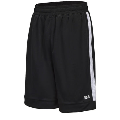 Black-White - Side - Everlast Mens BB500 Basketball Shorts
