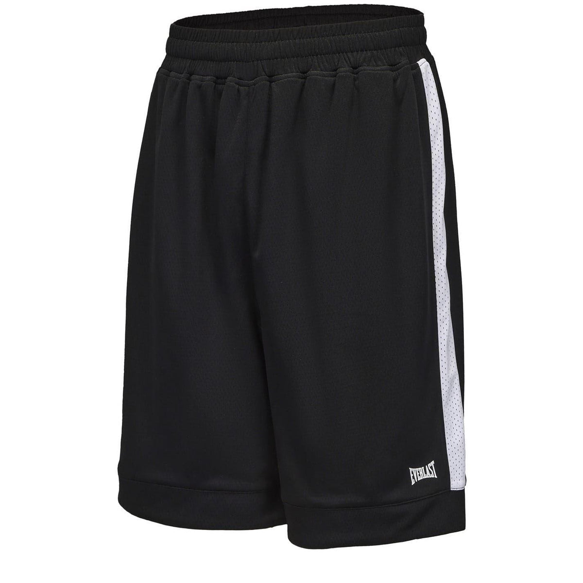 Black-White - Side - Everlast Mens BB500 Basketball Shorts