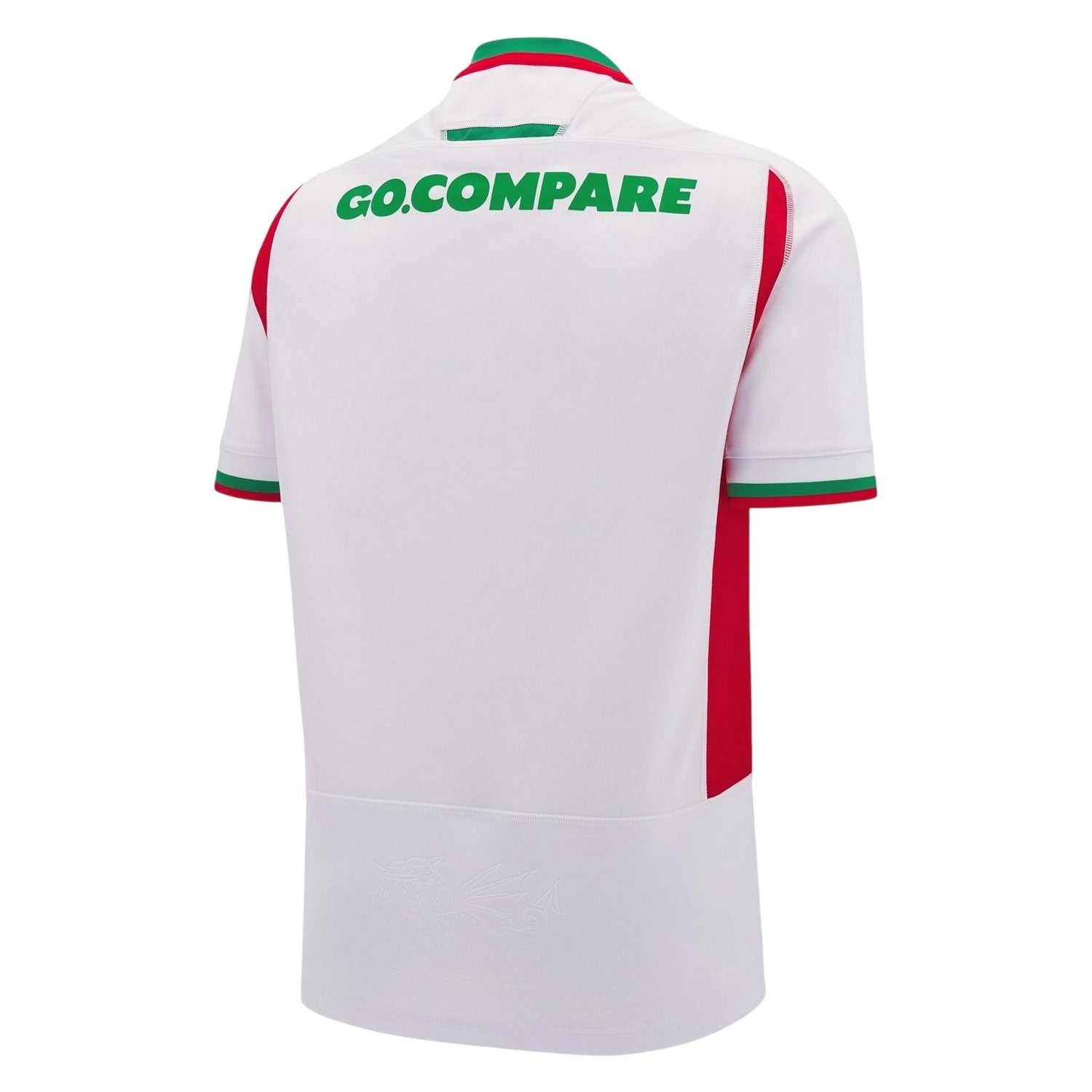White-Green - Back - Macron Womens-Ladies 2024-2025 Welsh Rugby Union Away Jersey