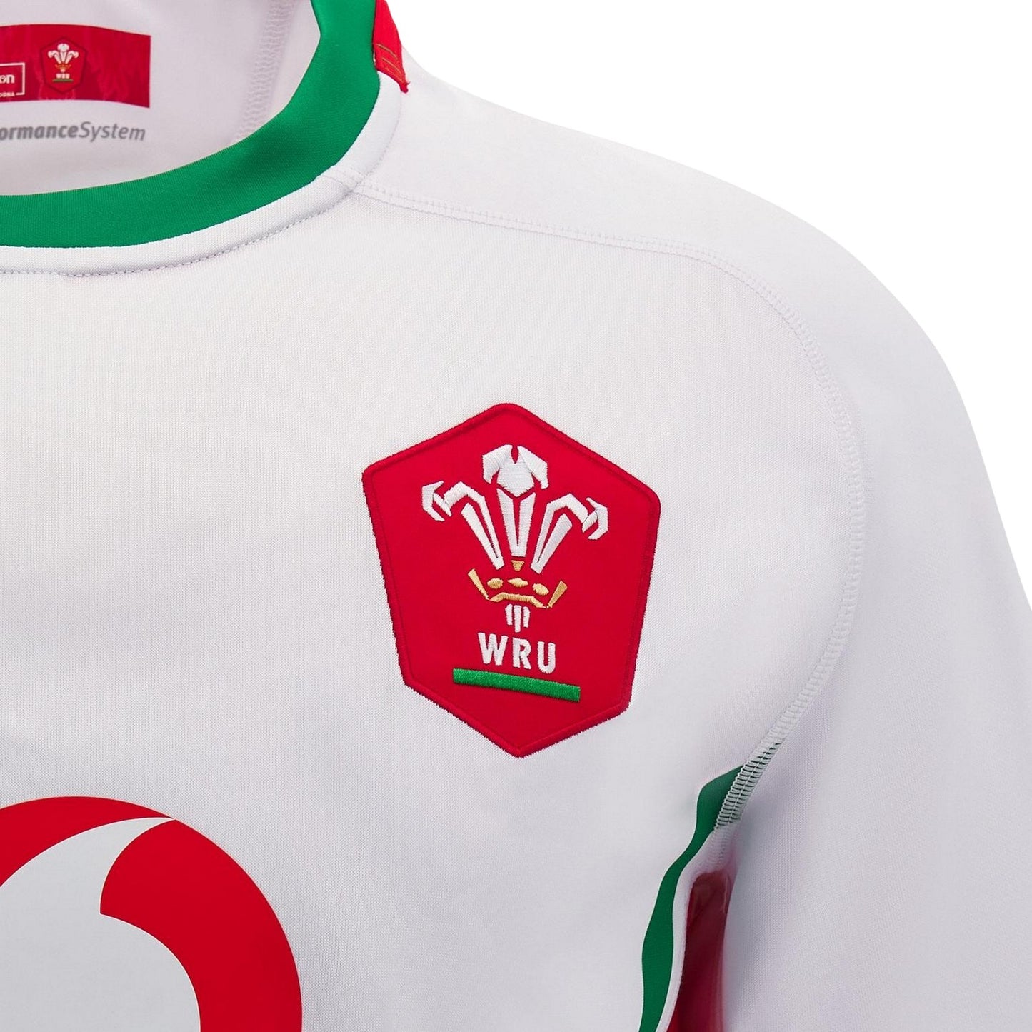 White-Green - Side - Macron Womens-Ladies 2024-2025 Welsh Rugby Union Away Jersey