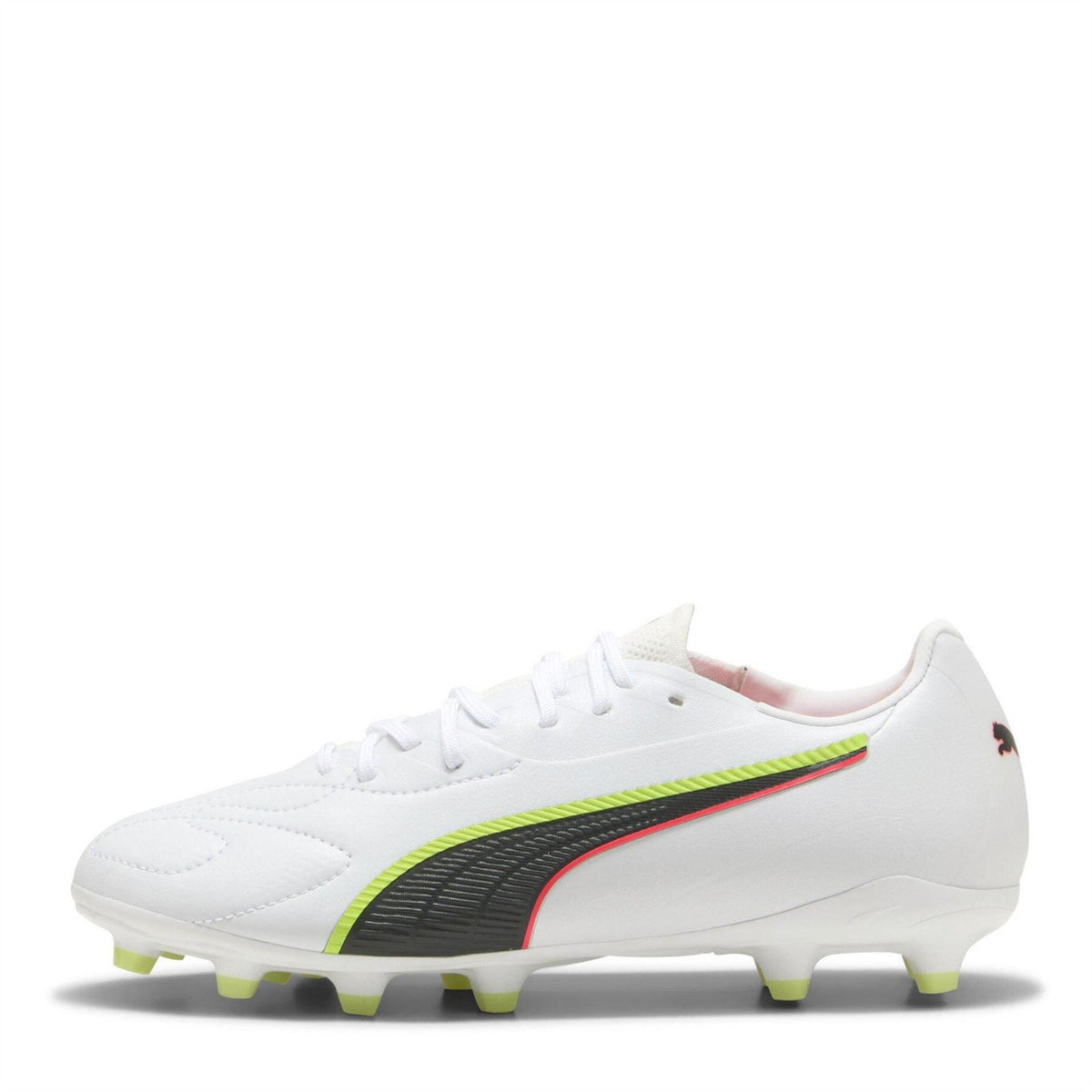 White-Yellow - Back - Puma Childrens-Kids King Match Firm Ground Football Boots