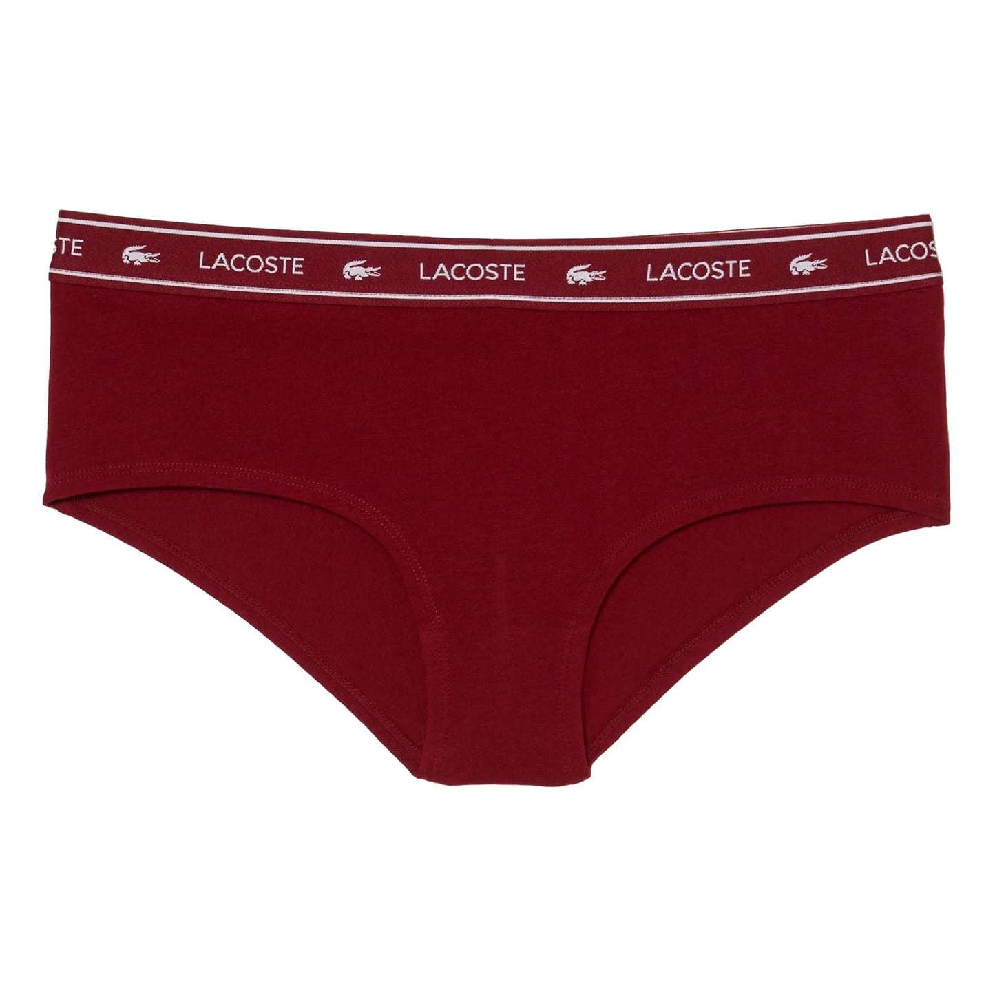 Burgundy - Front - Lacoste Womens-Ladies Shorty Briefs