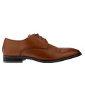 Brown - Back - Dune London Mens Springer Leather Derby Shoes