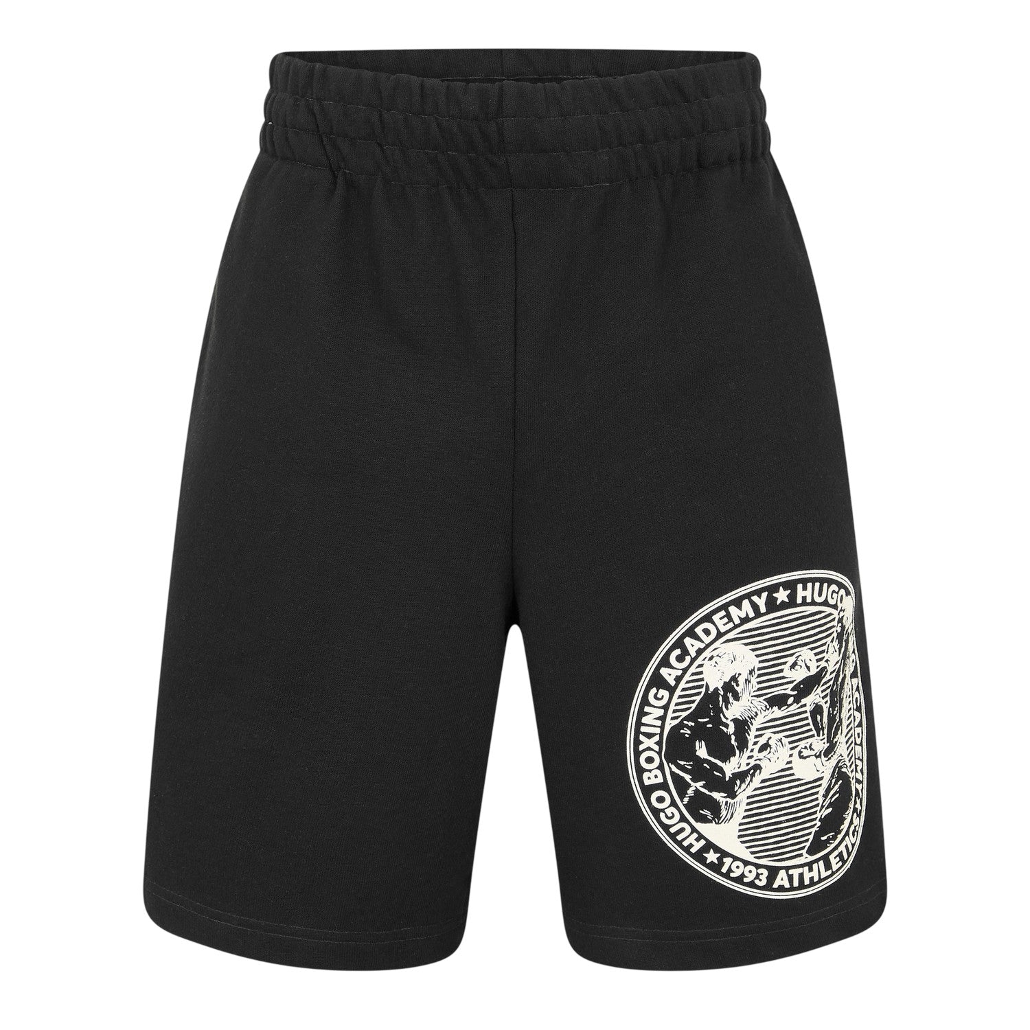 Black - Front - Hugo Mens Dubox Graphic Print Boxing Shorts