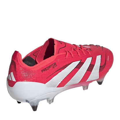 Red - Back - Adidas Childrens-Kids Predator Elite Soft Ground Football Boots