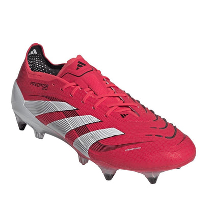 Red - Side - Adidas Childrens-Kids Predator Elite Soft Ground Football Boots