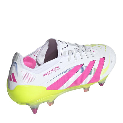 White - Back - Adidas Childrens-Kids Predator Elite Soft Ground Football Boots