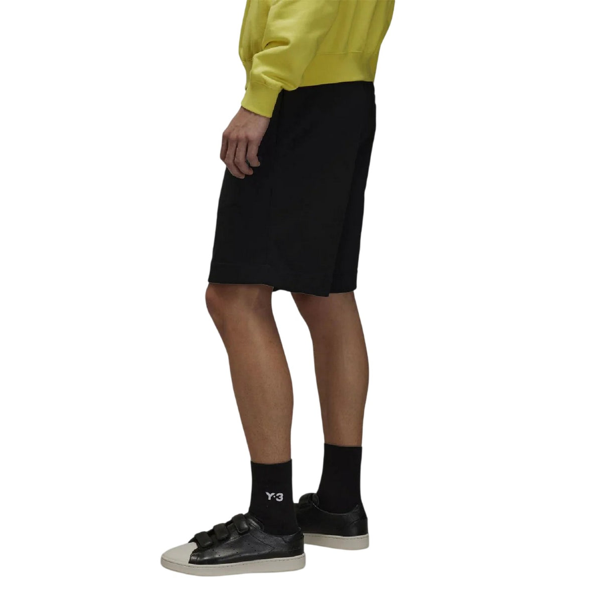 Black - Side - Y-3 Mens French Terry Tailored Shorts