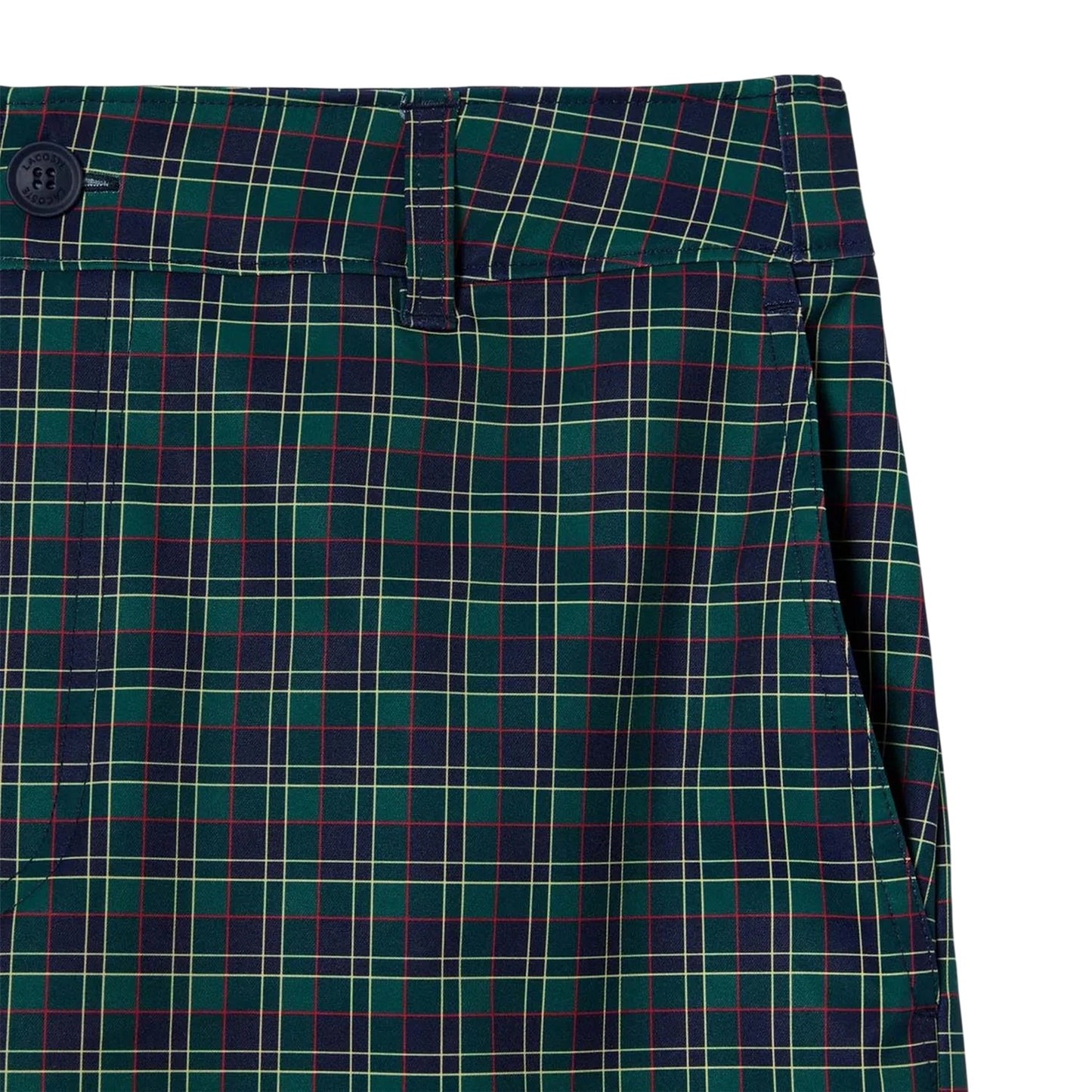 Green - Side - Lacoste Mens Ultra Dry Plaid Golf Shorts