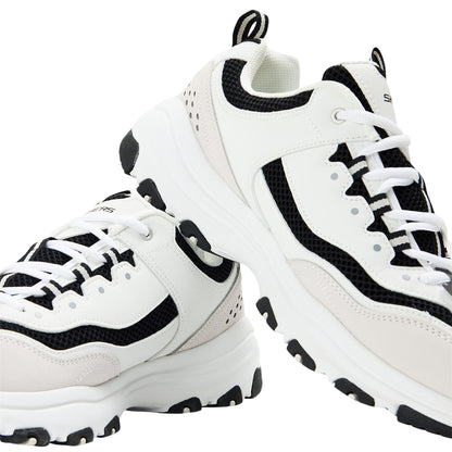 White-Black - Lifestyle - Skechers Mens Logo Low Cut Flat Trainers