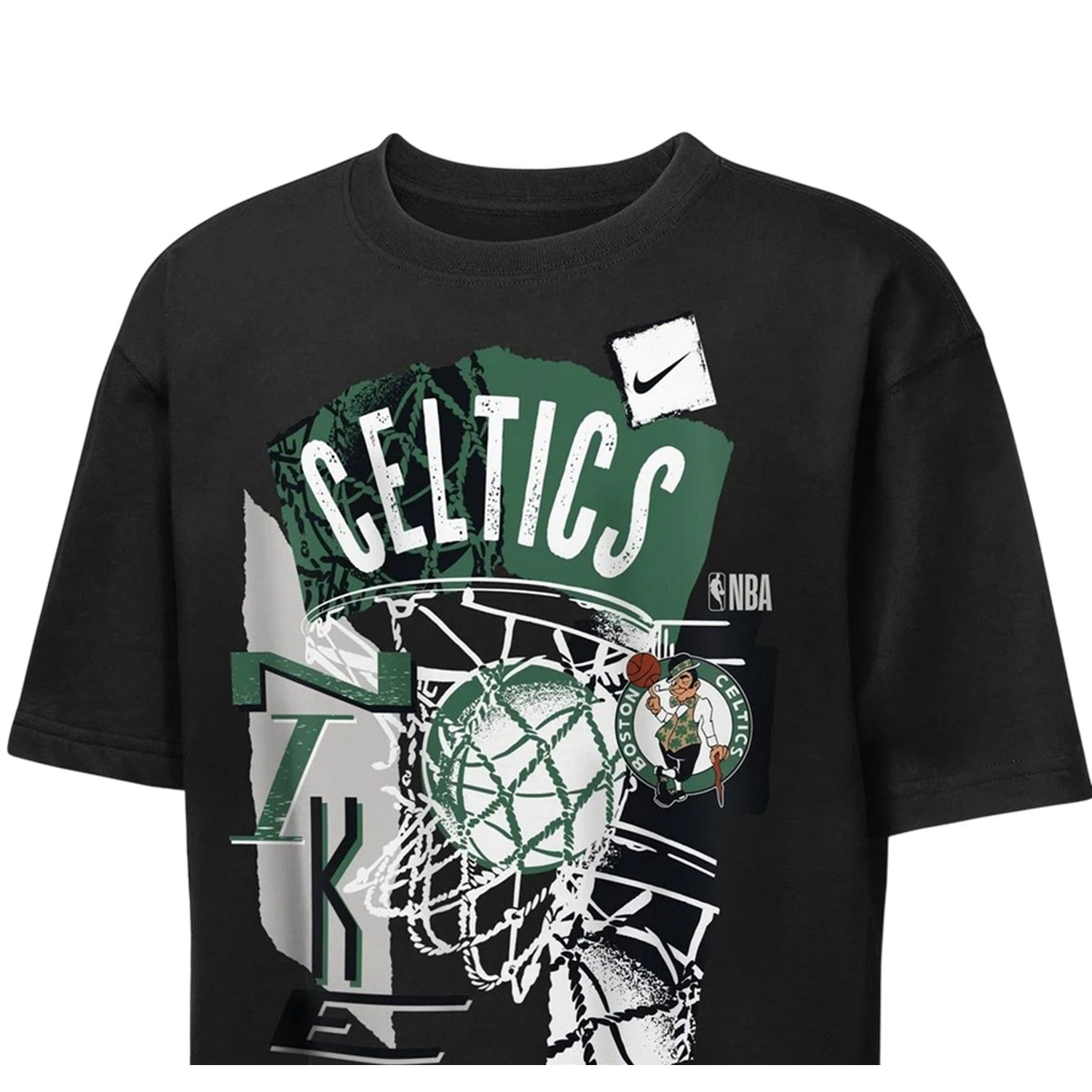Black - Side - Boston Celtics Childrens-Kids Graphic Print T-Shirt
