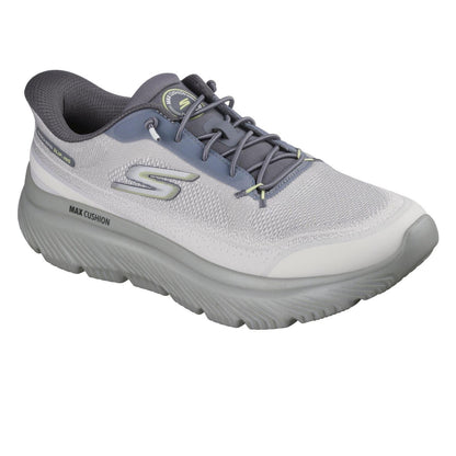 Charcoal-Lime - Side - Skechers Mens Walk Max Slip-on Trainers