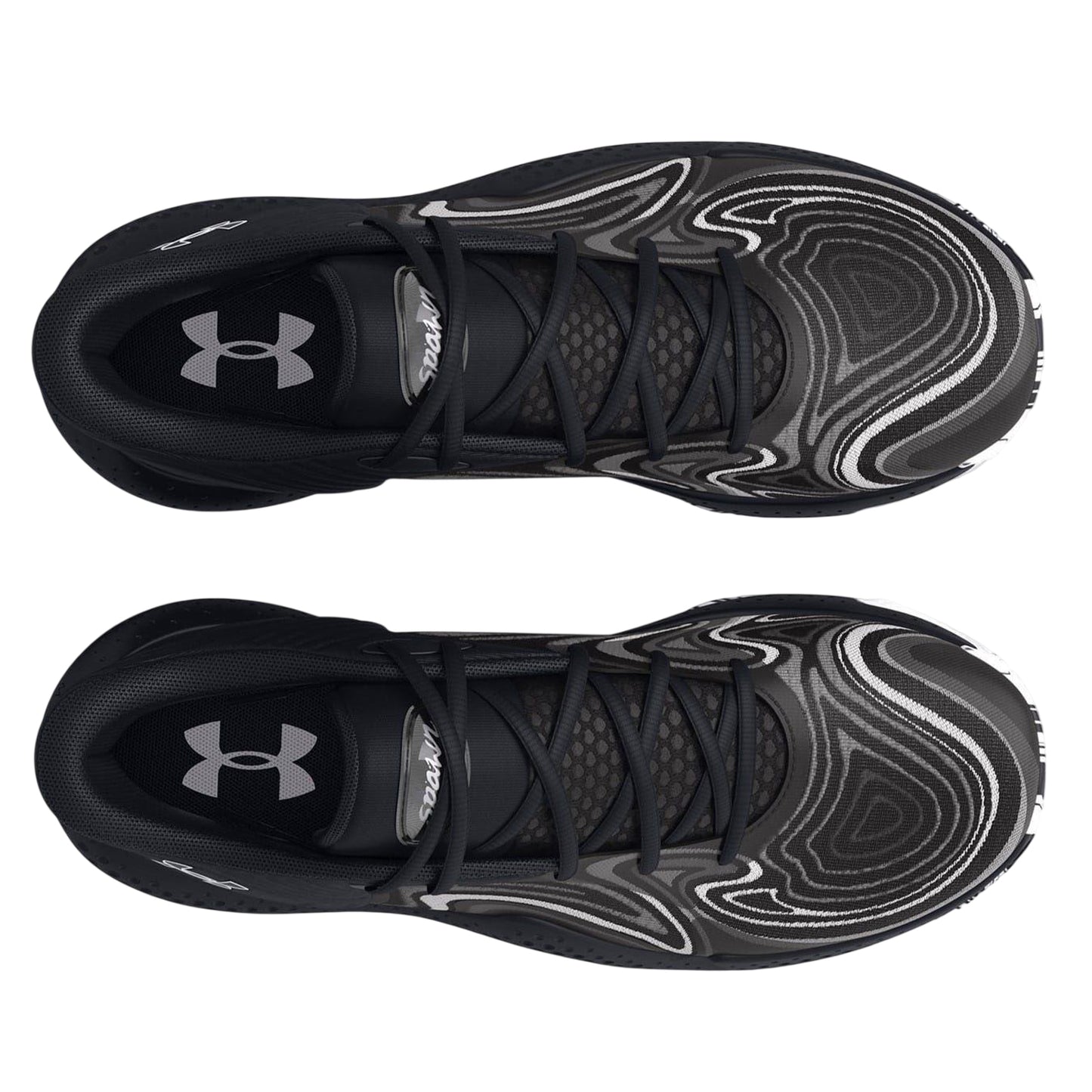 Black - Side - Under Armour Mens UA Spawn Graphic Print Basketball Shoes
