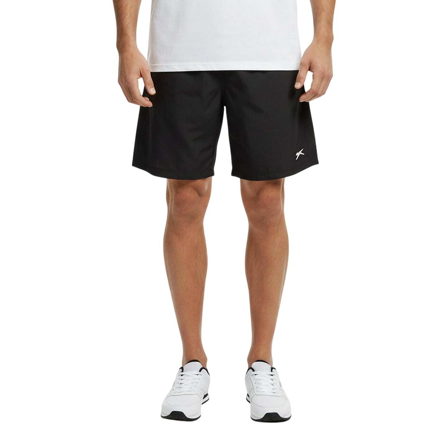 Black - Side - Slazenger Mens Logo Shorts