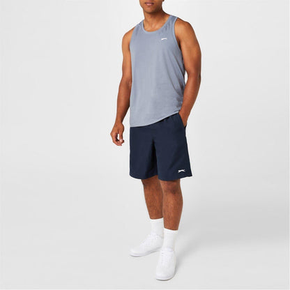 Navy - Back - Slazenger Mens Logo Shorts