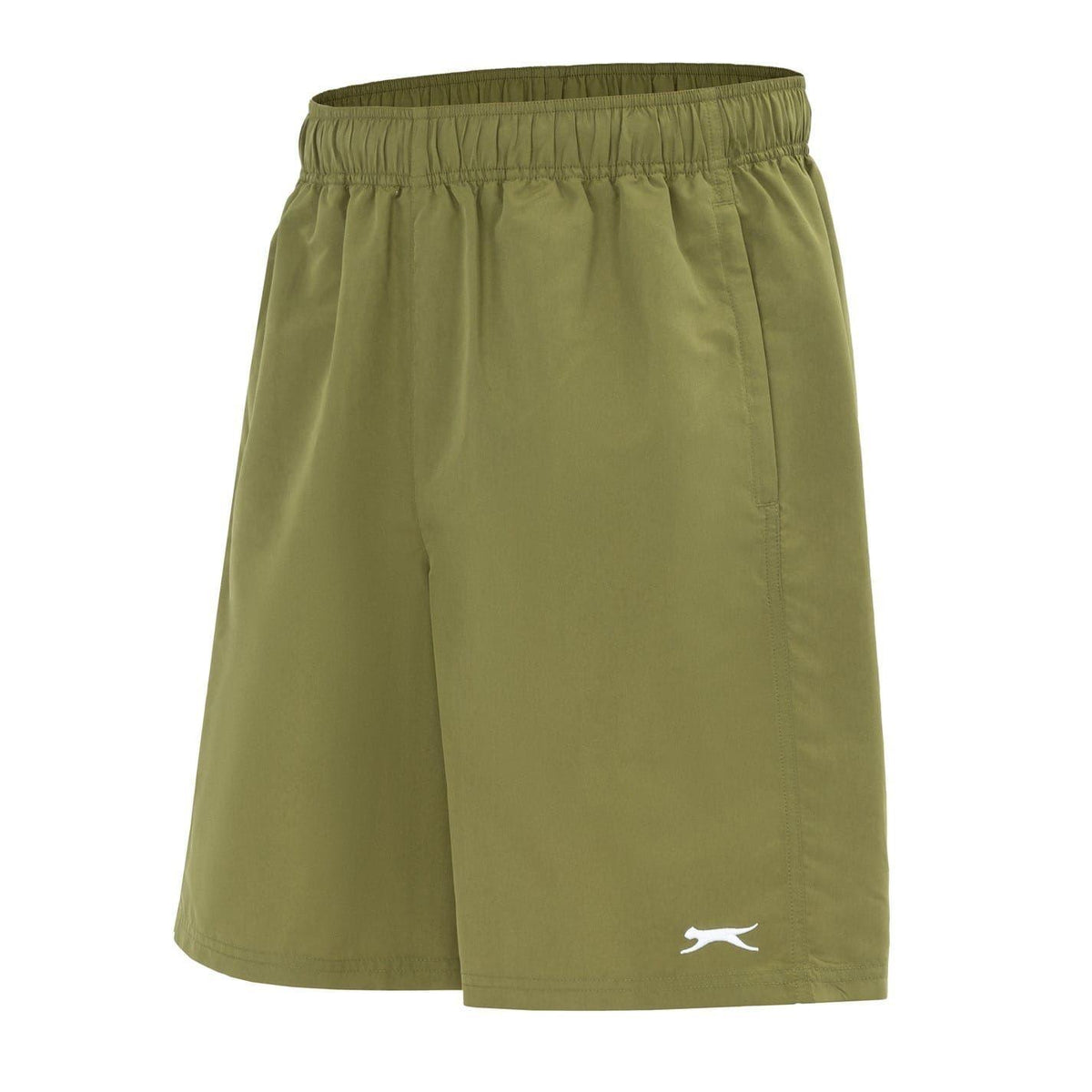 Khaki Green - Side - Slazenger Mens Logo Shorts