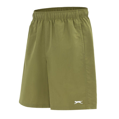 Khaki Green - Side - Slazenger Mens Logo Shorts