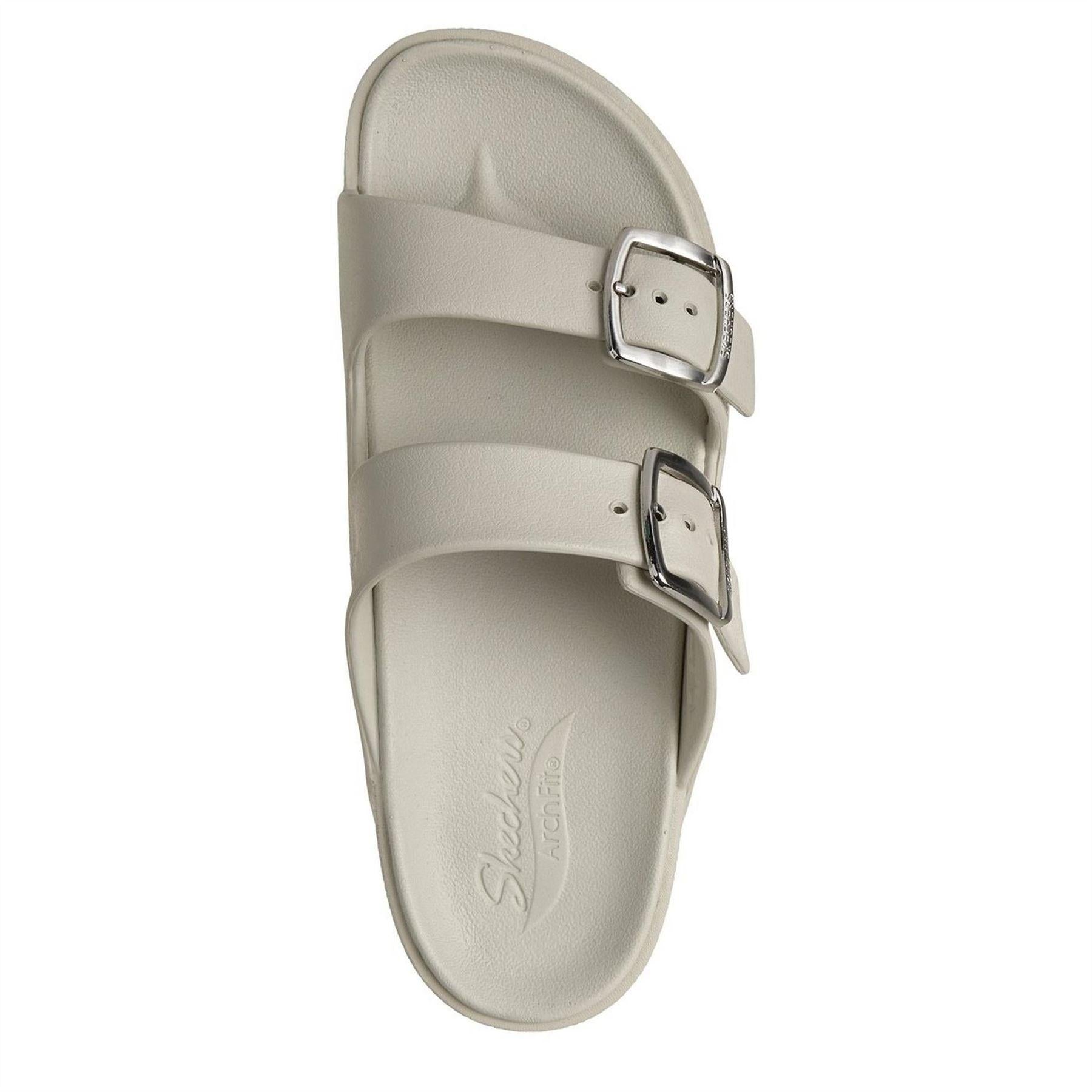 Natural - Side - Skechers Womens-Ladies Arch Fit Cali Breeze 2.0 Duo Flat Sandals