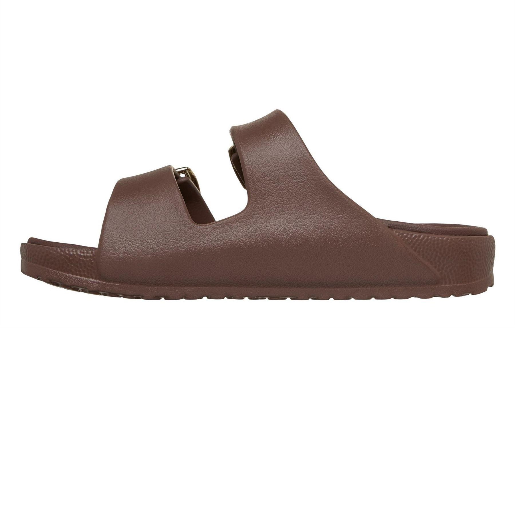 Chocolate - Back - Skechers Womens-Ladies Arch Fit Cali Breeze 2.0 Duo Flat Sandals